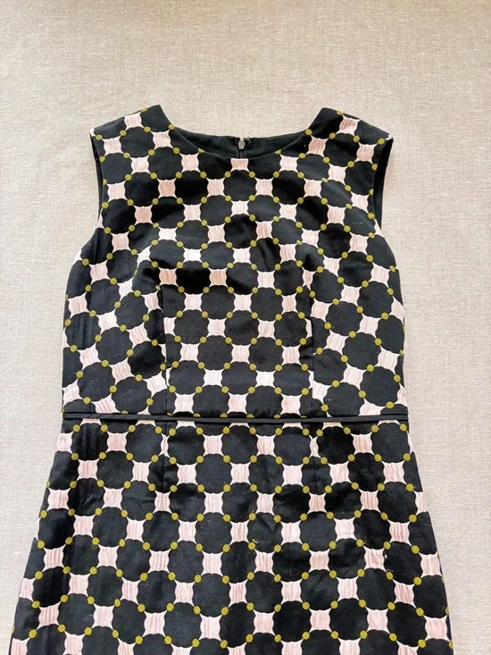 Ann Taylor Black & Pink Geometric Midi Sheath Dress - Picture 4 of 13